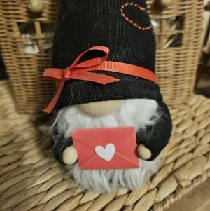 Adorable Gnome with Red Accents 12 Inches Tall